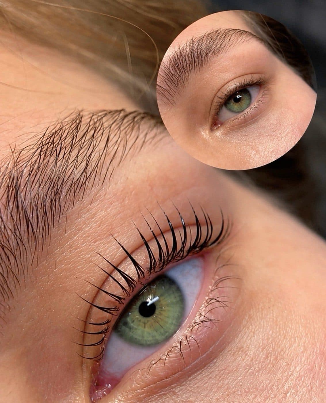 Mirada con lifting de pestañas, resultado real de una clienta